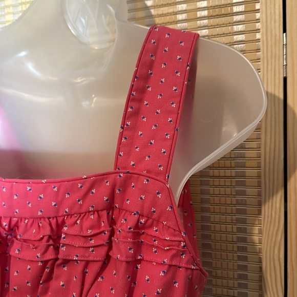 Vintage Handmade Cropped Pink Tank Top Tiny Floral Print Button Front No Size - Picture 10 of 16